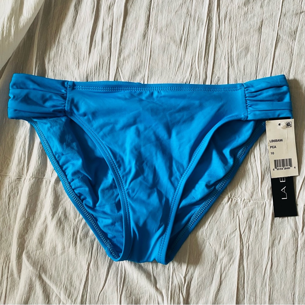 NWT La Blanca Turquoise Blue Bikini Bottom Size 10